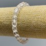 Armband aus Bergkristall, Naturstein, facettierte Würfel, Durchmesser ca. 7,5 mm, Länge 18 cm (Stretcharmband)
