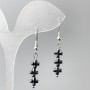 Ohrstecker Hämatit-Kreuze, Maße 6 × 20 mm, Länge 41 mm