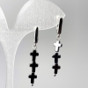 Ohrstecker Hämatit-Kreuze, Durchmesser 6,5×26 mm, Länge 45 mm