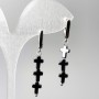 Ohrstecker Hämatit-Kreuze, Durchmesser 6,5×26 mm, Länge 45 mm