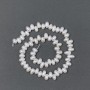 Weiße ovale Flussperlen auf einer Schnur, Durchmesser ca. 9,5 × 6 mm, Länge ca. 36 cm