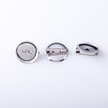 Preis pro Packung / 10 Stück. Broschenbasis, Durchmesser 1,9 cm