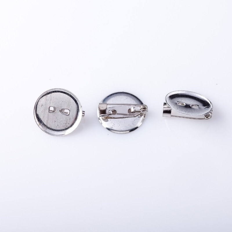 Preis pro Packung / 10 Stück. Broschenbasis, Durchmesser 1,9 cm