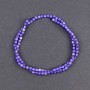 Tonierte violette Perlmuttperlen, zylindrisch, Durchmesser ca. 3,5 x 3,5 mm, Länge ca. 40 cm, auf Faden aufgefädelt