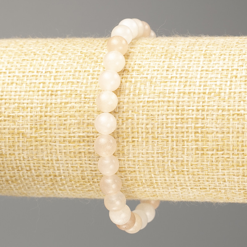 Armband aus Acrylselenit, glatte Kugeln, Durchmesser ca. 6,5 mm, Länge ca. 18 cm (Stretch)
