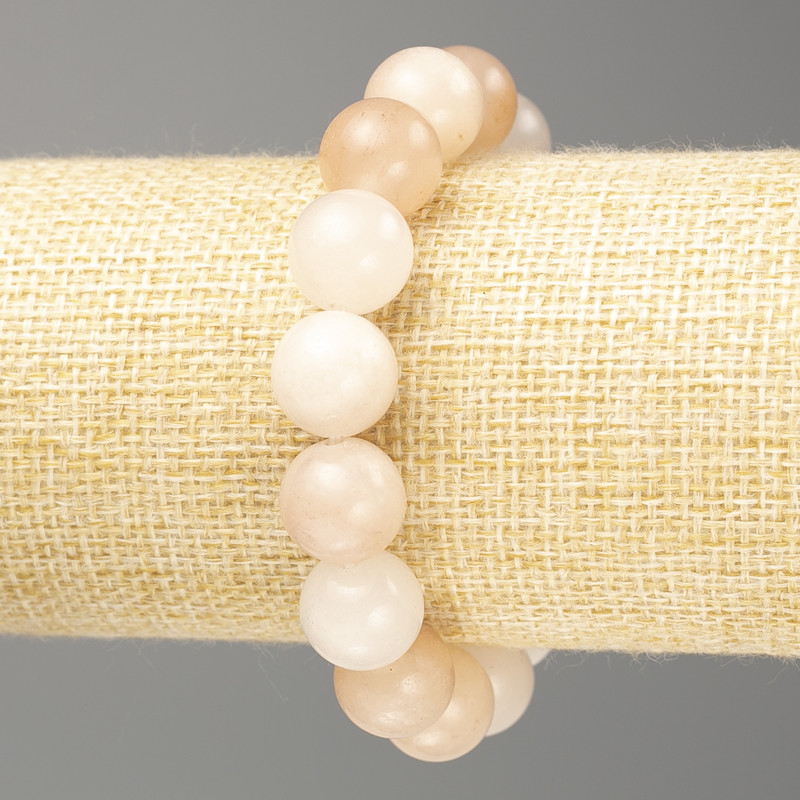 Selenit-Armband aus künstlichem Acryl – glatte Kugeln, Durchmesser ca. 12,5 mm, Länge 18 cm (Elastikband)