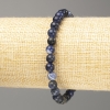 Sodalit-Armband aus Naturstein, glatte Kugeln, Durchmesser ca. 6 mm, Länge ca. 18 cm (Elastik)