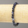 Sodalit-Armband aus Naturstein, glatte Kugeln, Durchmesser ca. 6 mm, Länge ca. 18 cm (Elastik)