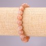 Armband aus Selenit – glatte Kugeln, ca. 10 mm Durchmesser