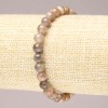 Selenit-Naturstein-Armband auf Gummiband, glatte Kugel, Durchmesser 6 mm+