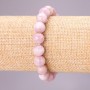 Kunzit-Armband aus natürlichem Kunzit, elastischer Gummizug, glatte Kugeln, Durchmesser ca. 10 mm, Länge 18 cm
