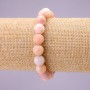 Armband aus Rosa-Opal, glatte Kugeln, Durchmesser ca. 10 mm, auf elastischem Band, Länge 18 cm