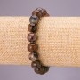 Armband aus natürlichem Petersit mit elastischem Gummiband, glatte Kugel, Durchmesser ca. 10 mm, Umfang ca. 18 cm