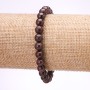 Armband aus Granat – glatte Kugeln, Durchmesser 7 mm, Länge 18 cm, auf elastischem Band