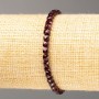 Armband Granat Naturstein gehäkelte Würfel, Durchmesser ca. 4 mm, Länge 18 cm (Stretch)