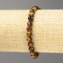 Armband aus Natursteinen Tigerauge, Falkenauge und Stierauge, facettierte Kugeln, Durchmesser ca. 6 mm, Länge ca. 18 cm (Stretch)
