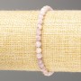 Armband aus natürlichem Kunzit, facettierte Kugeln, Durchmesser ca. 4,5–5 mm, Länge 18 cm (Elastik)