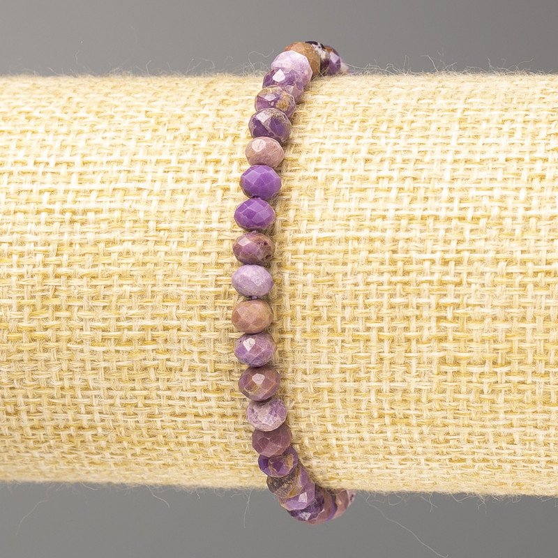 Armband aus natürlichem Fosfosiderit, facettierte Rondellen, Durchmesser ca. 5×3,5 mm, Länge 18 cm (Stretcharmband)
