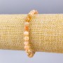 Armband aus Selenit, natürlicher Stein, facettierte Kugeln, Durchmesser ca. 6 mm, Länge ca. 18 cm (Stretch)