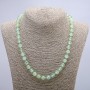 Kette aus Prehnit, glatte Kugeln, Durchmesser 8 mm, Länge 46 cm +