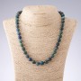 Azurit-Kette mit glatten Kugeln, Durchmesser 10 mm, Länge 50 cm