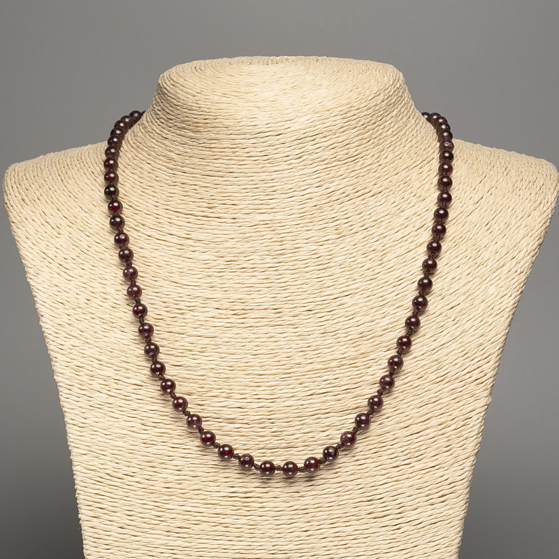 Kette aus natürlichem Granat, glatte Kugeln, Durchmesser ca. 5,5 mm, Länge ca. 50 cm