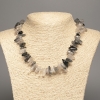 Kette aus Rutilquarz (Haarquarz) Split-Beads in Nadelform, Durchmesser 15 x 5 mm, Länge 48 cm +
