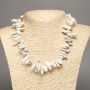 Kette aus natürlichem Chalzedon-Chips in Nadelform, Abmessungen 20 x 8 mm, Länge 48 cm +