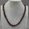 Kette aus Naturgranat, facettiert, Durchmesser ca. 9–12 × 8–8 mm, 5 mm ±, Länge 50 cm ± mit Verschluss