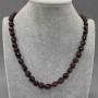 Kette aus Naturgranat, facettiert, Durchmesser ca. 9–12 × 8–8 mm, 5 mm ±, Länge 50 cm ± mit Verschluss