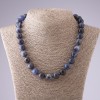 Sodalit-Kette aus glatten Kugeln, Länge 48 cm, Durchmesser 12 mm