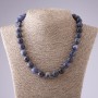 Sodalit-Kette aus glatten Kugeln, Länge 48 cm, Durchmesser 12 mm