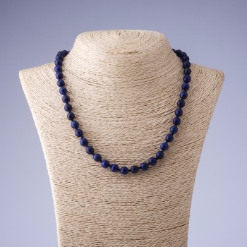 Halskette aus Lapislazuli, facettierte Kugeln, 48 cm lang