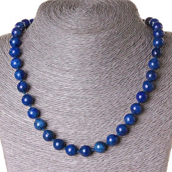 Halskette aus Lapislazuli, Kugel 10 mm, Länge 45 cm