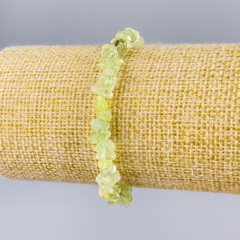 Armband aus natürlichem Prehnit – Steinchen, Durchmesser 9×4 mm, Länge 18 cm (Stretch)