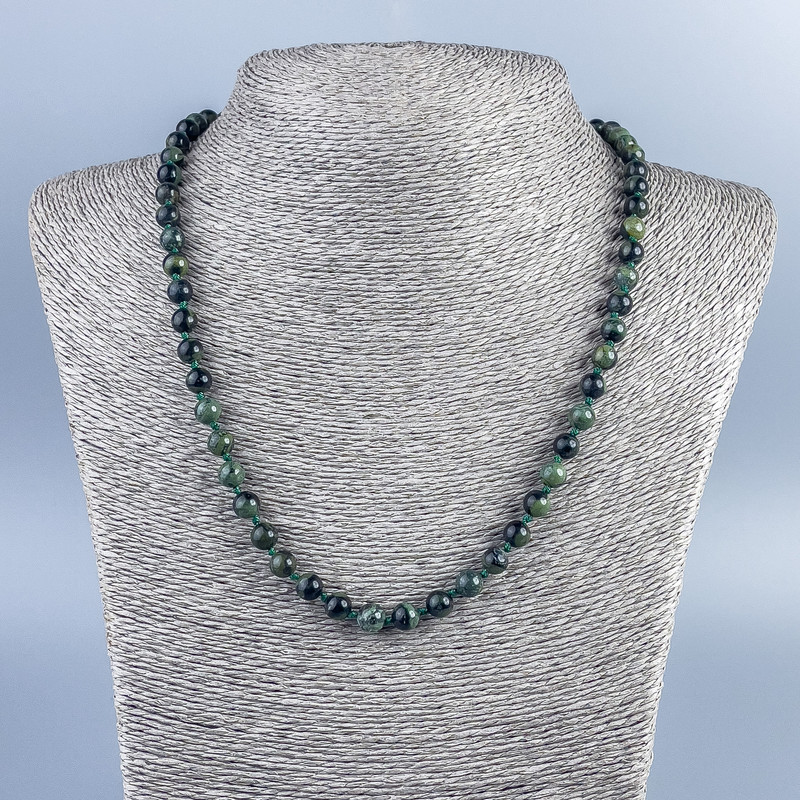 Ozeanjasper-Kette, glatte Kugeln, Durchmesser ca. 6,5 mm, Länge ca. 50 cm