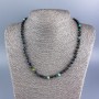 Kette aus Chrysokoll-Naturstein, facettierte Kugeln, Durchmesser 5 mm, Länge 50 cm +