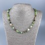 Halskette aus Chrysoprase mit Vergoldung, Durchmesser der Perlen 9 × 7 mm, Länge 52 cm +