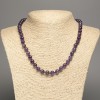 Kette aus natürlichem Amethyst, glatte Kugeln, Durchmesser ca. 8 mm, Länge ca. 46 cm