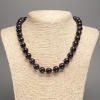 Kette aus natürlichem Amethyst, glatte Kugeln, Durchmesser ca. 12 mm, Länge 48 cm