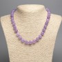 Kette aus Amethyst (künstlich getönter Quarz) mit glatten Kugeln, Durchmesser ca. 10 mm, Länge ca. 48 cm