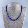 Halskette aus natürlichem Lapislazuli, Barrel-Perlen, Durchmesser ca. 9 × 6 mm, Länge ca. 48 cm
