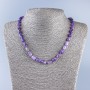 Halskette aus Amethyst-Barrelperlen, Durchmesser ca. 4 x 1 mm, Länge ca. 50 cm