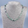 Kette aus natürlichem Fluorit, facettierte Kugeln, Durchmesser ca. 6 mm, Länge 50 cm