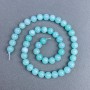 Larimar-Perlen aus natürlichem Stein, glatte Kugeln, Durchmesser 8,5 mm, auf einem Faden, Länge ca. 38 cm