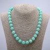 Kette aus natürlichem Jadeit, glatte Kugel, Durchmesser 12 mm (+-), Länge 46 cm+