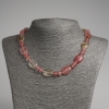 Kette aus natürlichem Chalzedon, flache ovale Perlen, Durchmesser 13×18 mm, Rondellen 9×6 mm, Länge 45 cm
