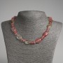 Kette aus natürlichem Chalzedon, flache ovale Perlen, Durchmesser 13×18 mm, Rondellen 9×6 mm, Länge 45 cm