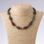 Kette aus buntem Jaspis, ovalförmige Perlen 13×18 mm und Scheibenperlen 8 mm, Länge 45 cm