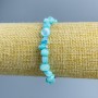 Armband aus blauem Perlmutt, facettierte Perlmuttkugeln, Durchmesser ca. 8×6 mm, Länge 18 cm (Elastikband)